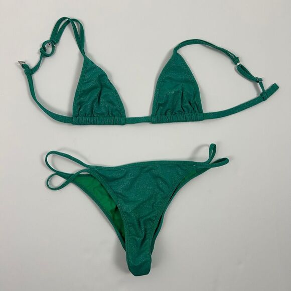 Bydee Bikini Set - Emerald Green Shimmer (Top M, Bottom L) - Picture 5 of 10